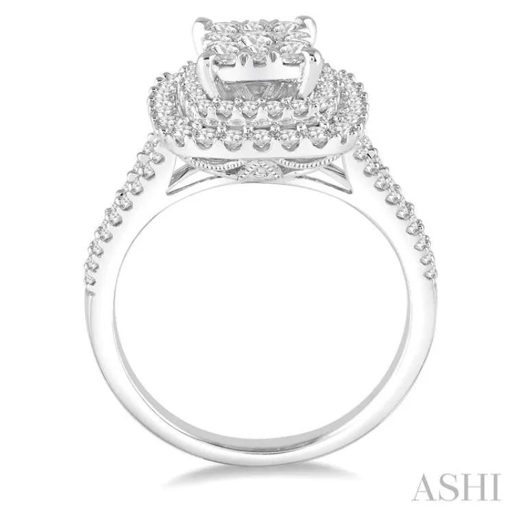 1 1/6 Ctw Diamond Lovebright Ring in 14K White Gold