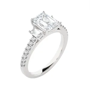 1 7/8 ctw Emerald-Cut Three Stone Lab Grown Diamond Ring