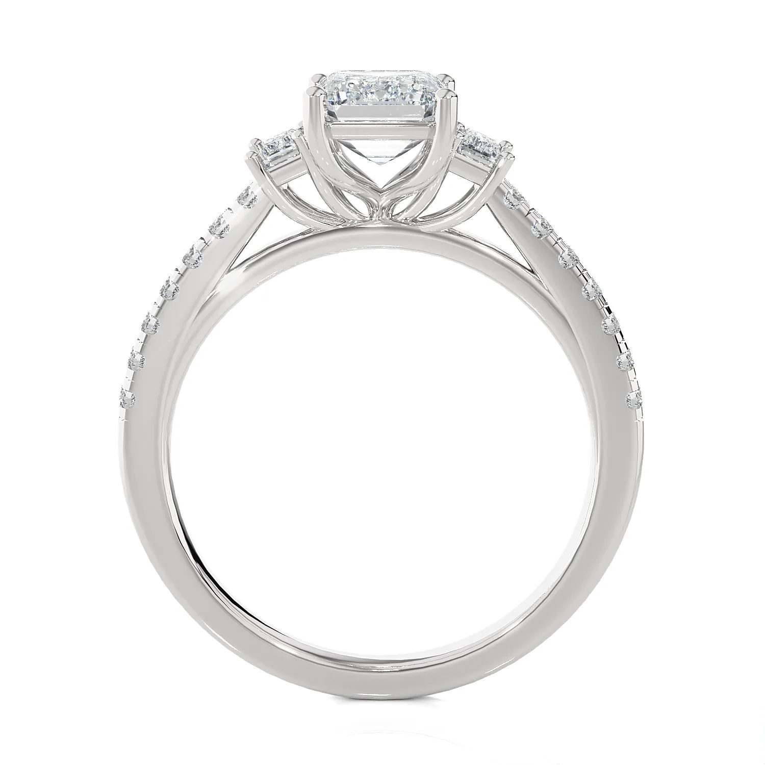 1 7/8 ctw Emerald-Cut Three Stone Lab Grown Diamond Ring