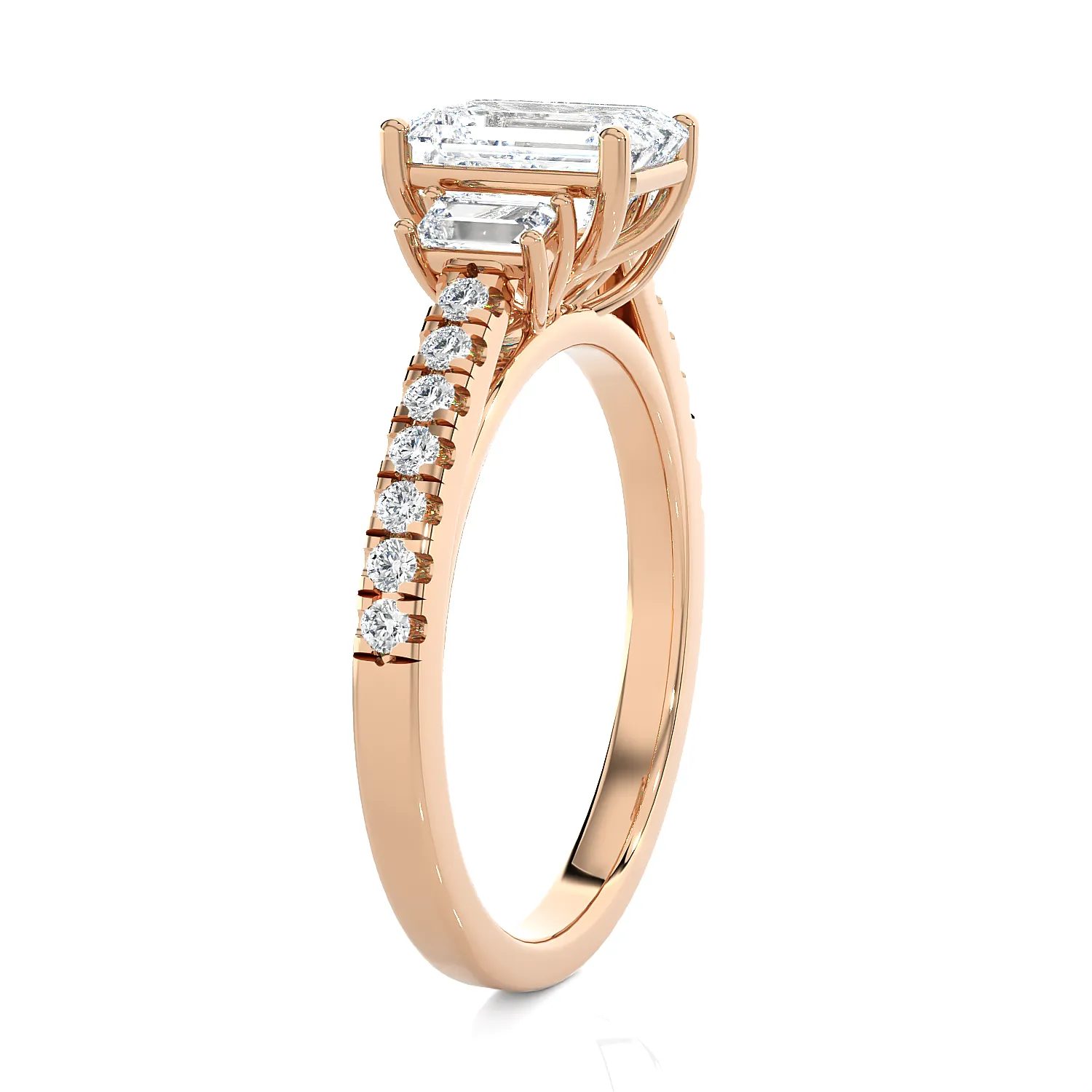 1 7/8 ctw Emerald-Cut Three Stone Lab Grown Diamond Ring