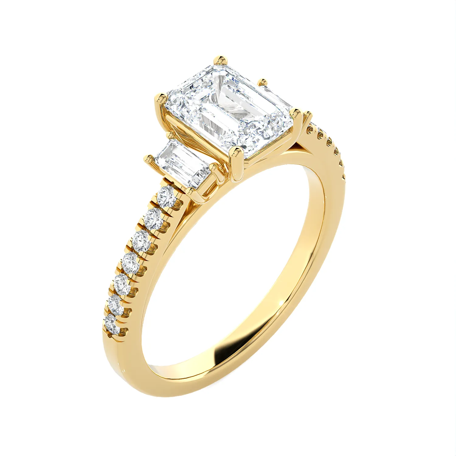 1 7/8 ctw Emerald-Cut Three Stone Lab Grown Diamond Ring