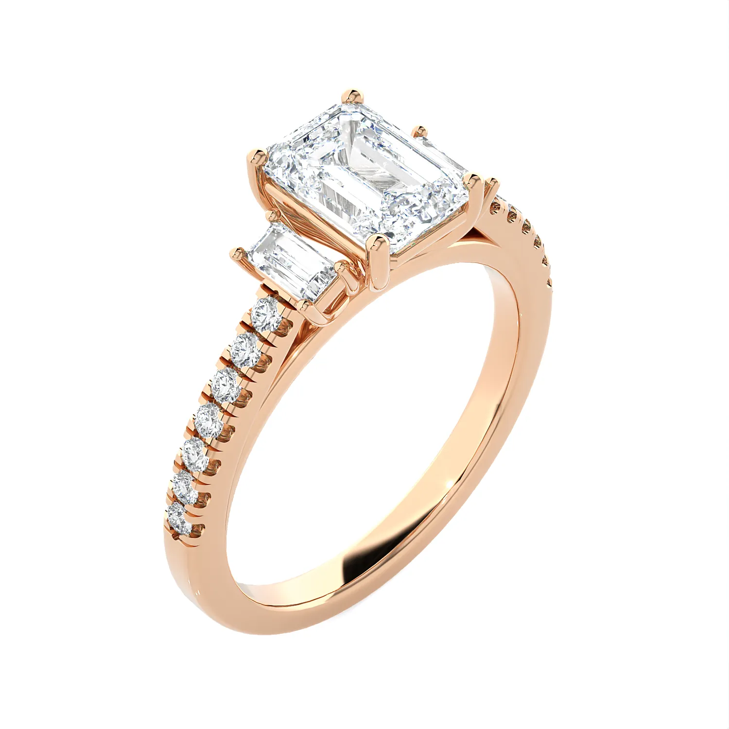 1 7/8 ctw Emerald-Cut Three Stone Lab Grown Diamond Ring