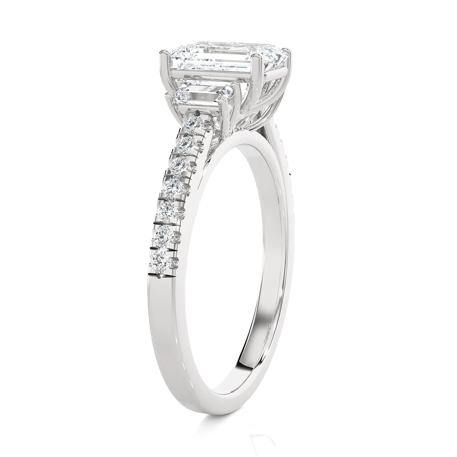 1 7/8 ctw Emerald-Cut Three Stone Lab Grown Diamond Ring