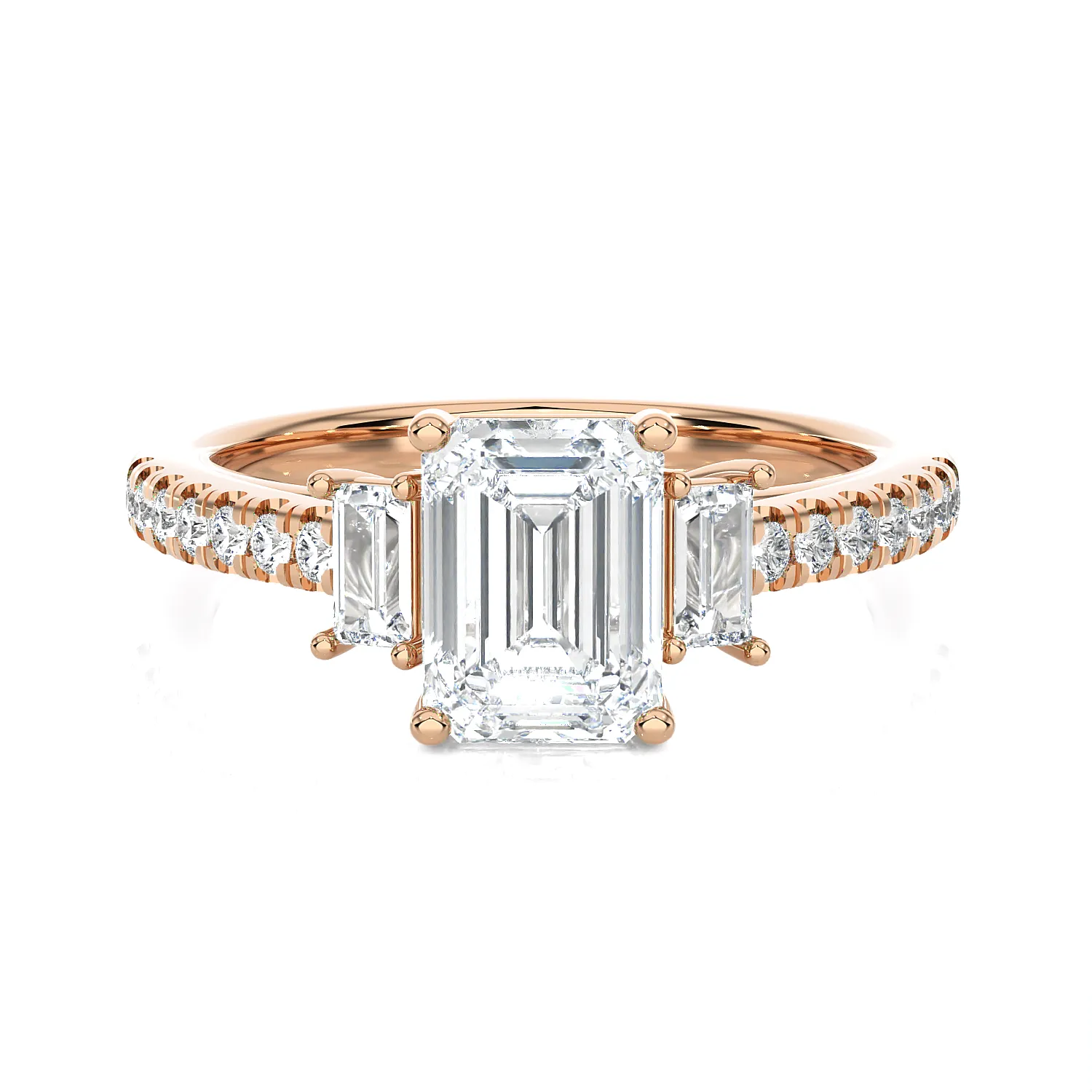 1 7/8 ctw Emerald-Cut Three Stone Lab Grown Diamond Ring