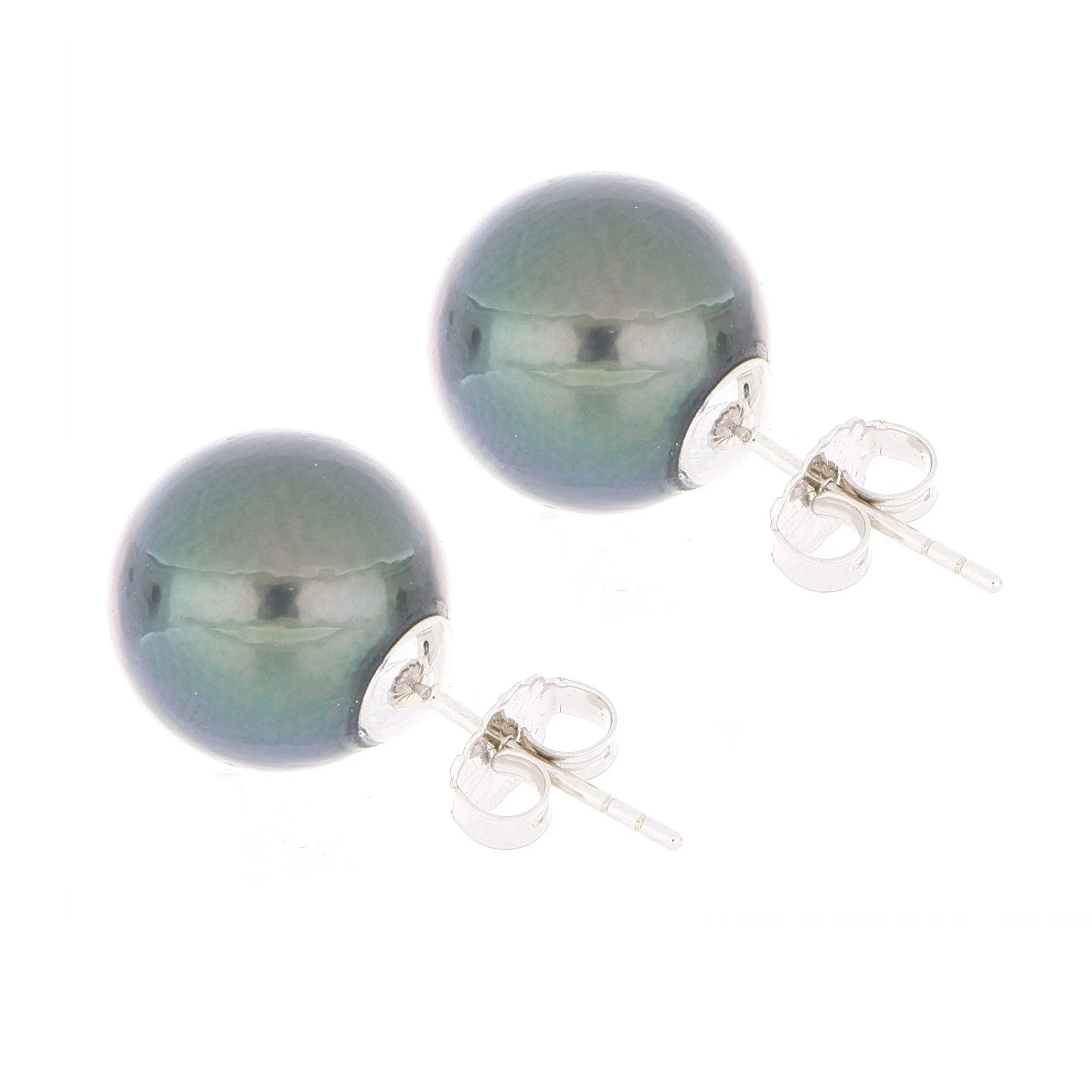 14k Yellow Gold 11.5mm Tahitian Pearl Studs