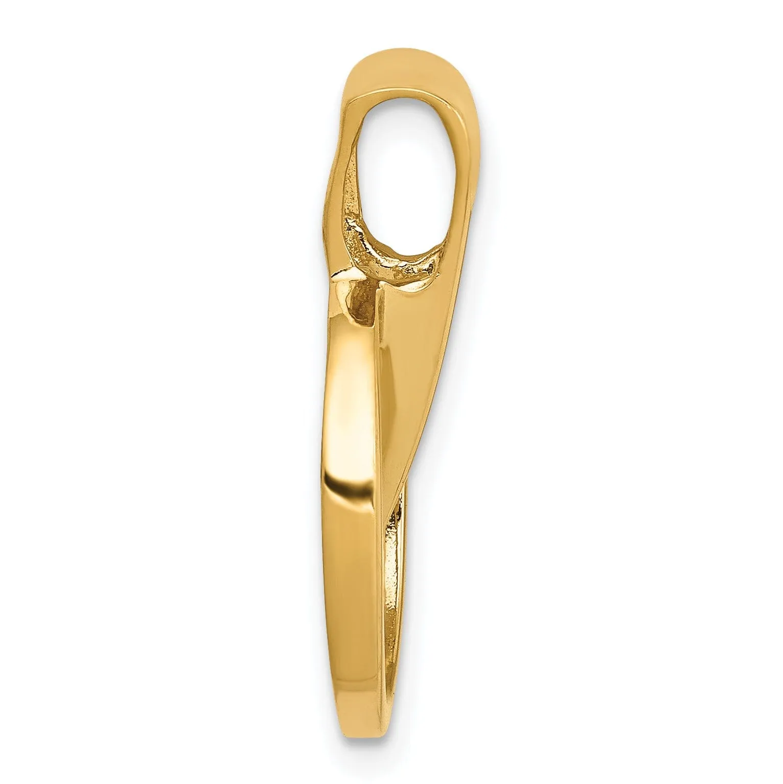 14k Yellow Gold Polished Finish Circle Design Reversible Omega Slide Pendant fits upto 2 mm Omega