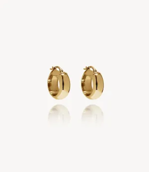 15mm Everyday Chubby Gold Hoop Earrings