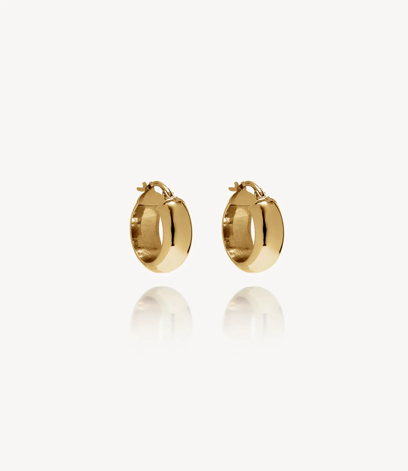 15mm Everyday Chubby Gold Hoop Earrings