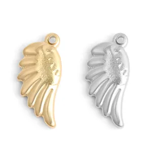 18K Gold PVD Stainless Steel Small Angel Wing Charm / PDL0105