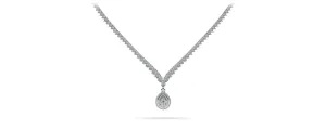 3 Prong Graduated V Diamond Necklace with 11.06 ct.(finished)