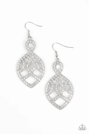 A Grand Statement White Paparazzi Earrings