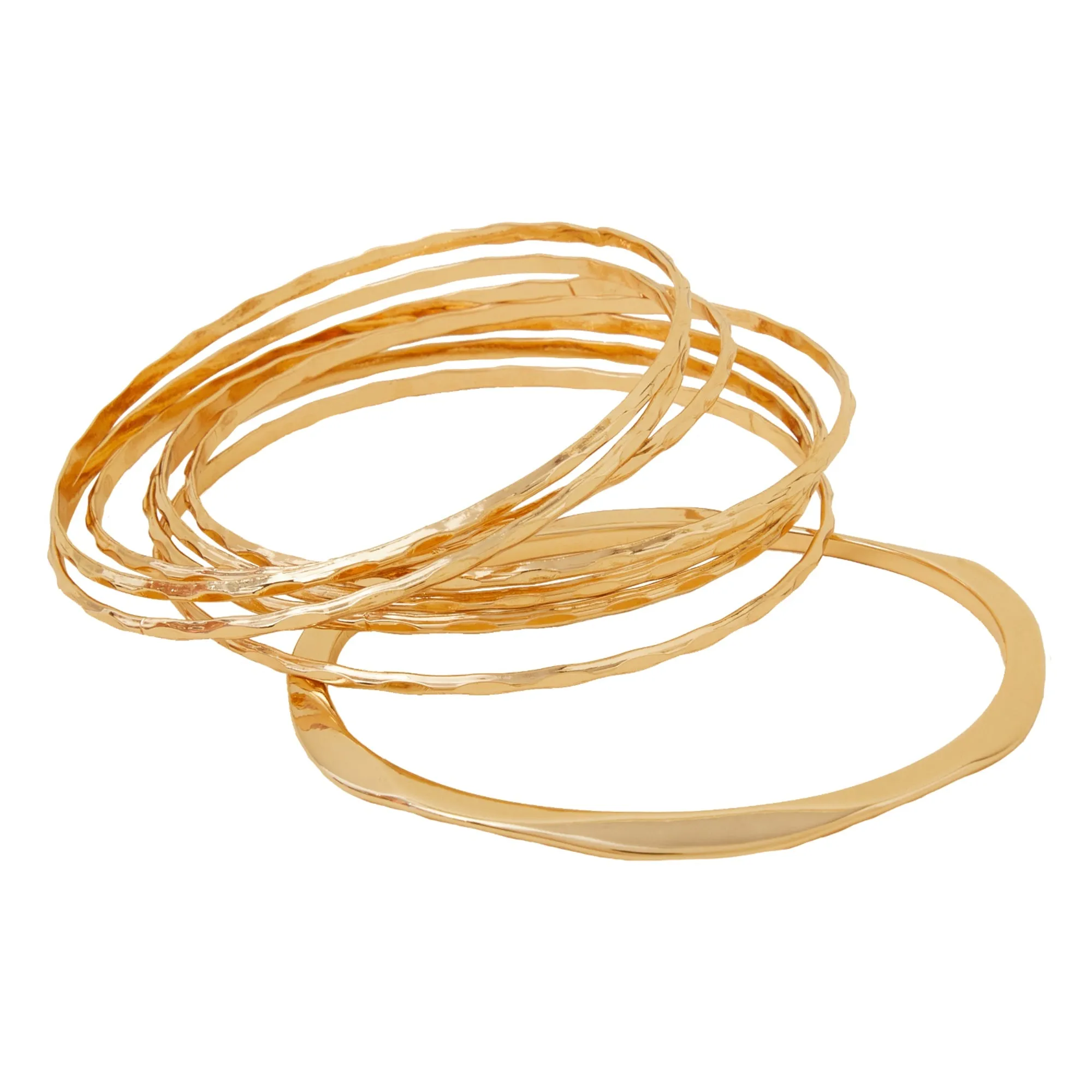 Accessorize London  Women's Gold Bangles Set Of 8