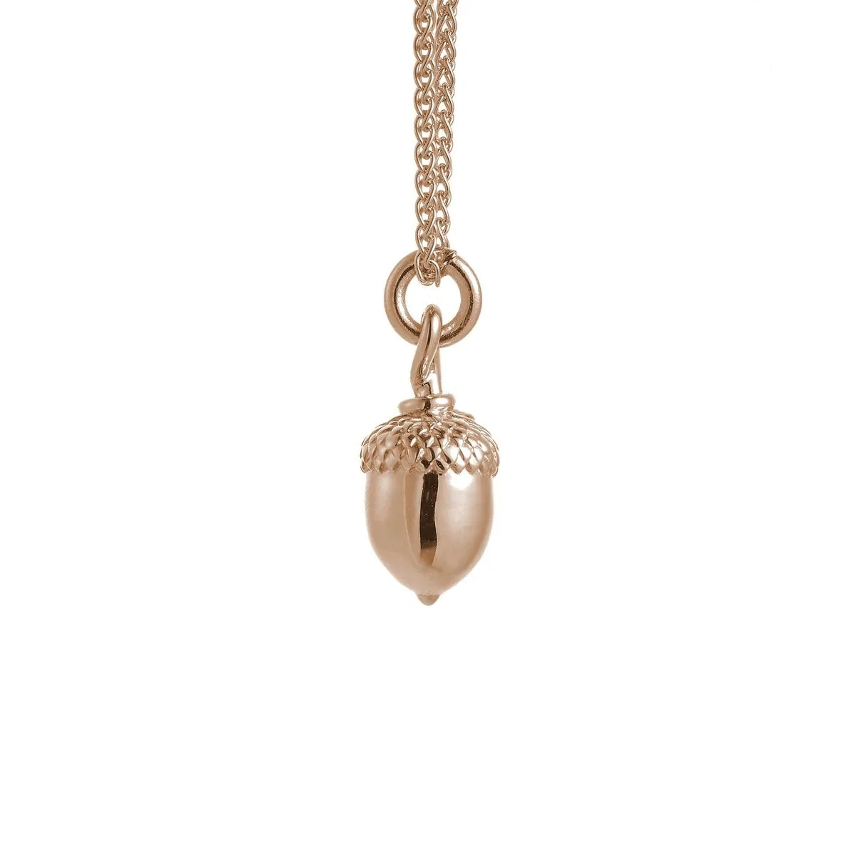 Acorn Solid Rose Gold Necklace