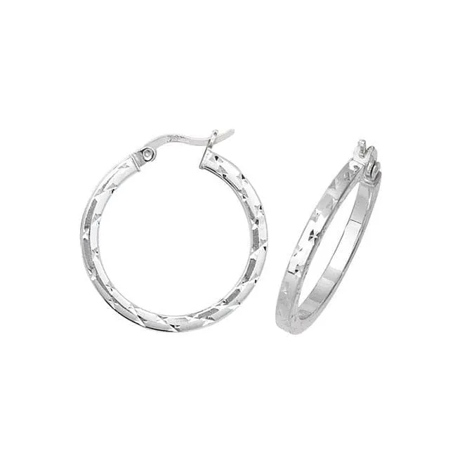 Acotis Silver Cut Hoop Earrings G5865