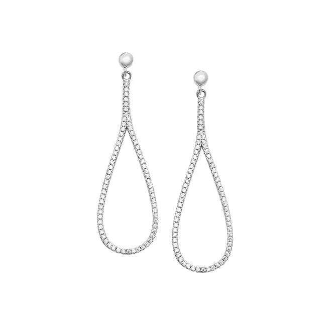 Acotis Silver Earrings Zirconia Drop G51138