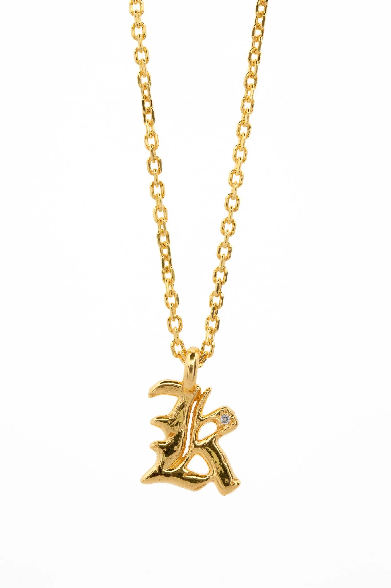 Alphabet Icon Necklace Gold