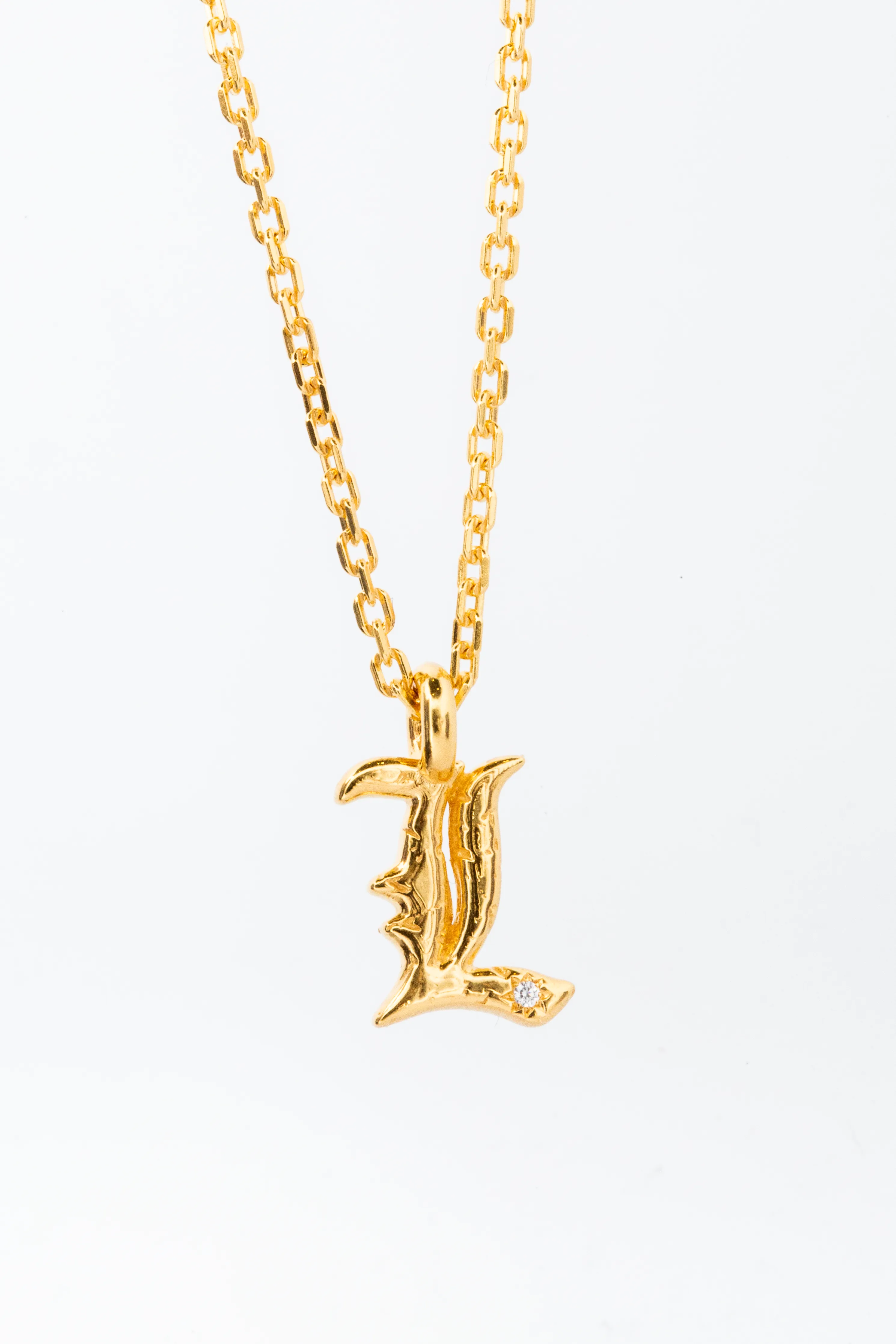 Alphabet Icon Necklace Gold