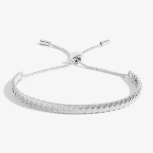 Bar Silver Textured Silver 26.5cm Adjustable Bracelet 6123