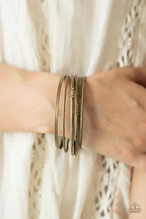 Bracelets Lock, STACK, and Barrel - Brass B2070