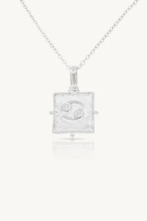 Cancer Zodiac Silver Necklace