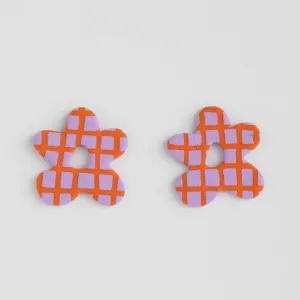 Carnation Studs Orange/Lilac