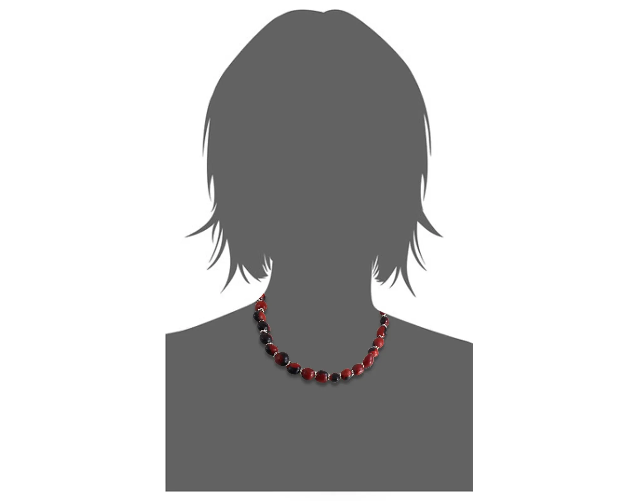 Classic Red & Black Adjustable Necklace w/Meaningful Peruvian Seed Beads 18”-20”