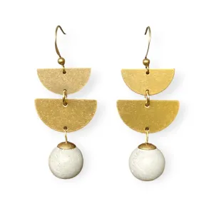 Concrete Modern Earrings - Half Circles