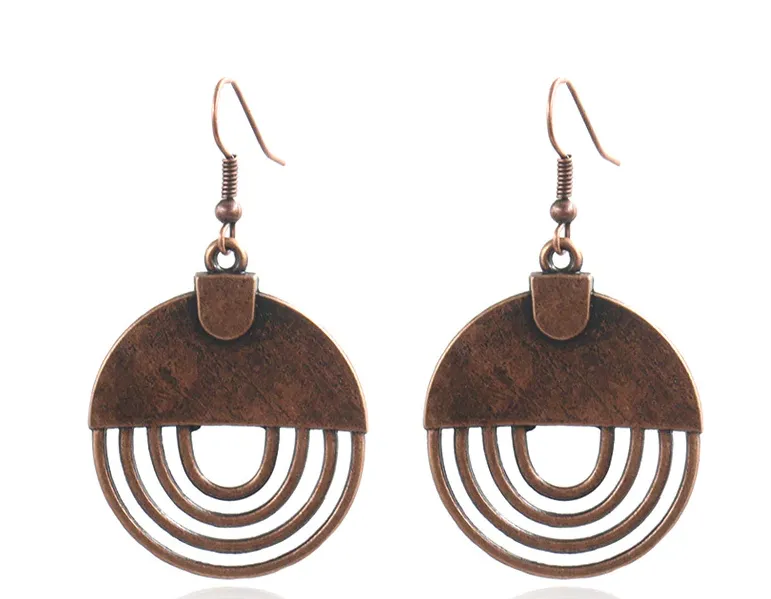 Copper metal, Round Drop, copper earrings