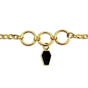 Crypt Gold Coffin Black Gothic Choker