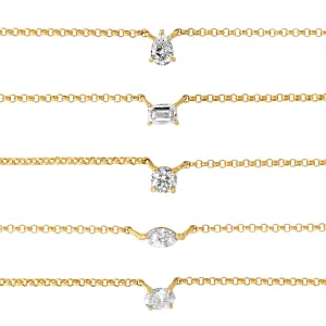 Delicate Diamond Solo Shape Necklace