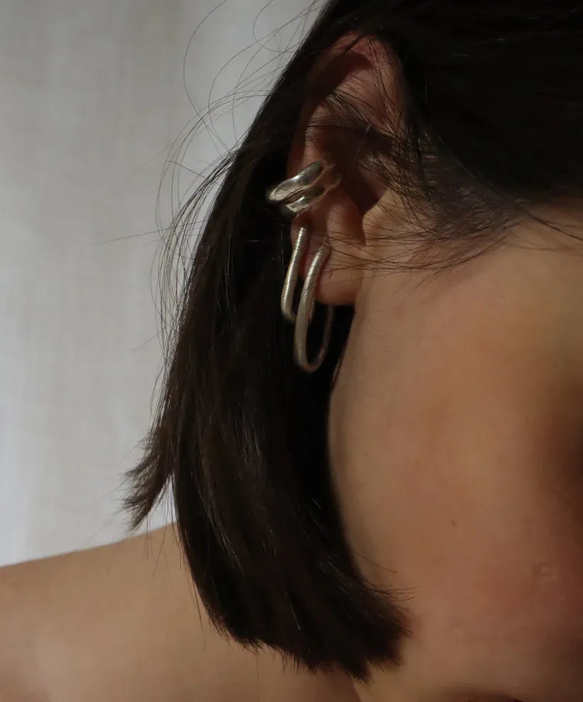 Drop Organic Hoop Earrings