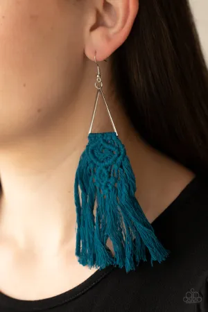 Earrings Modern Day Macrame - Blue E68