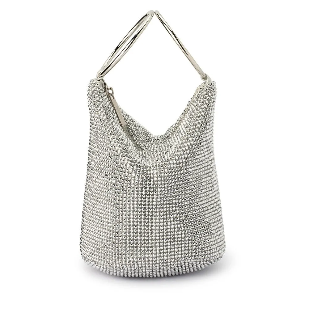 ELLIE Crystal Mesh Handle Bag