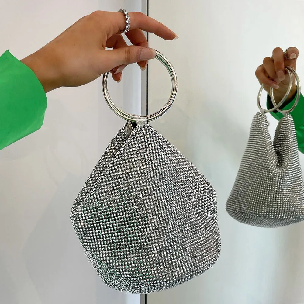 ELLIE Crystal Mesh Handle Bag