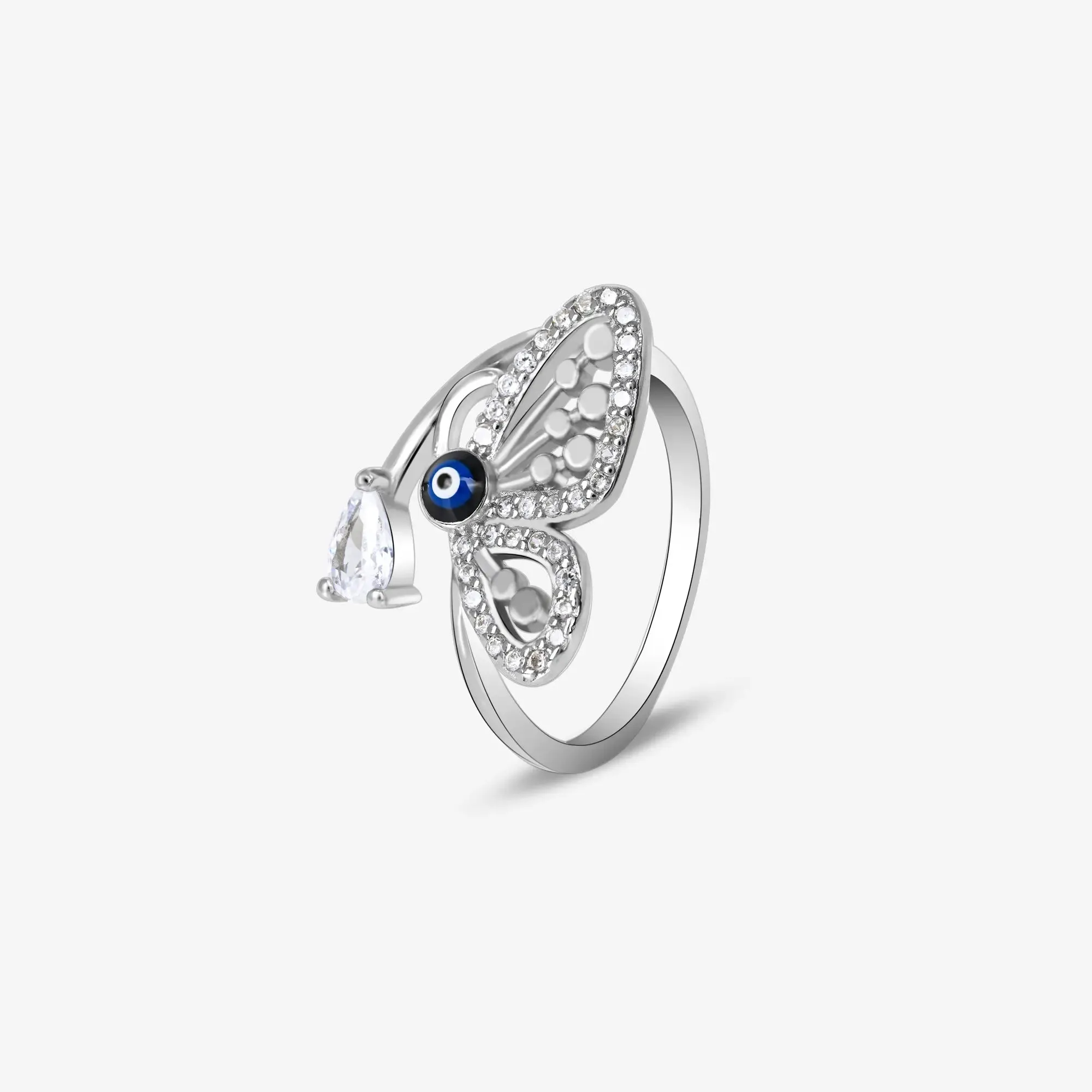 Evil Eye Butterfly Ring