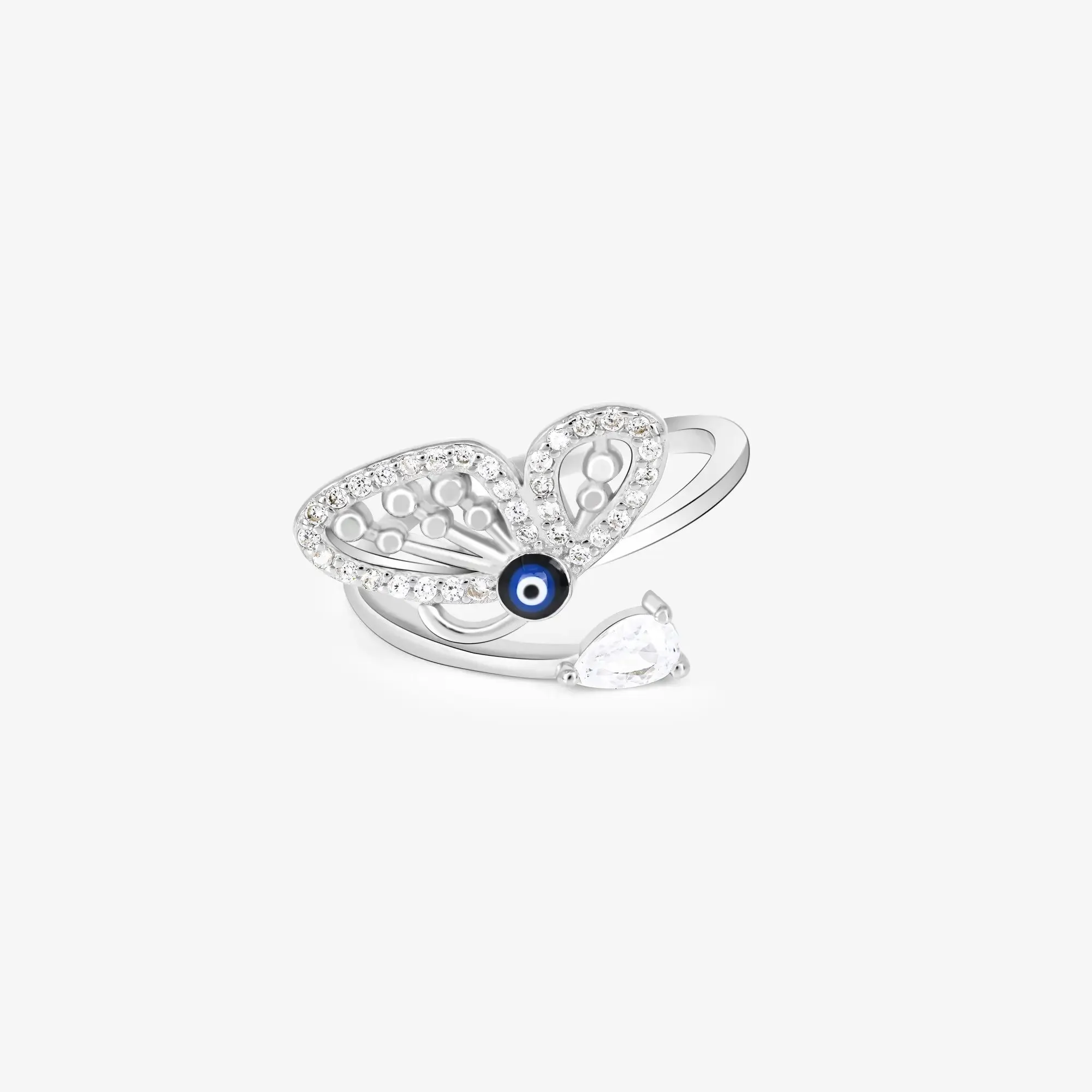 Evil Eye Butterfly Ring