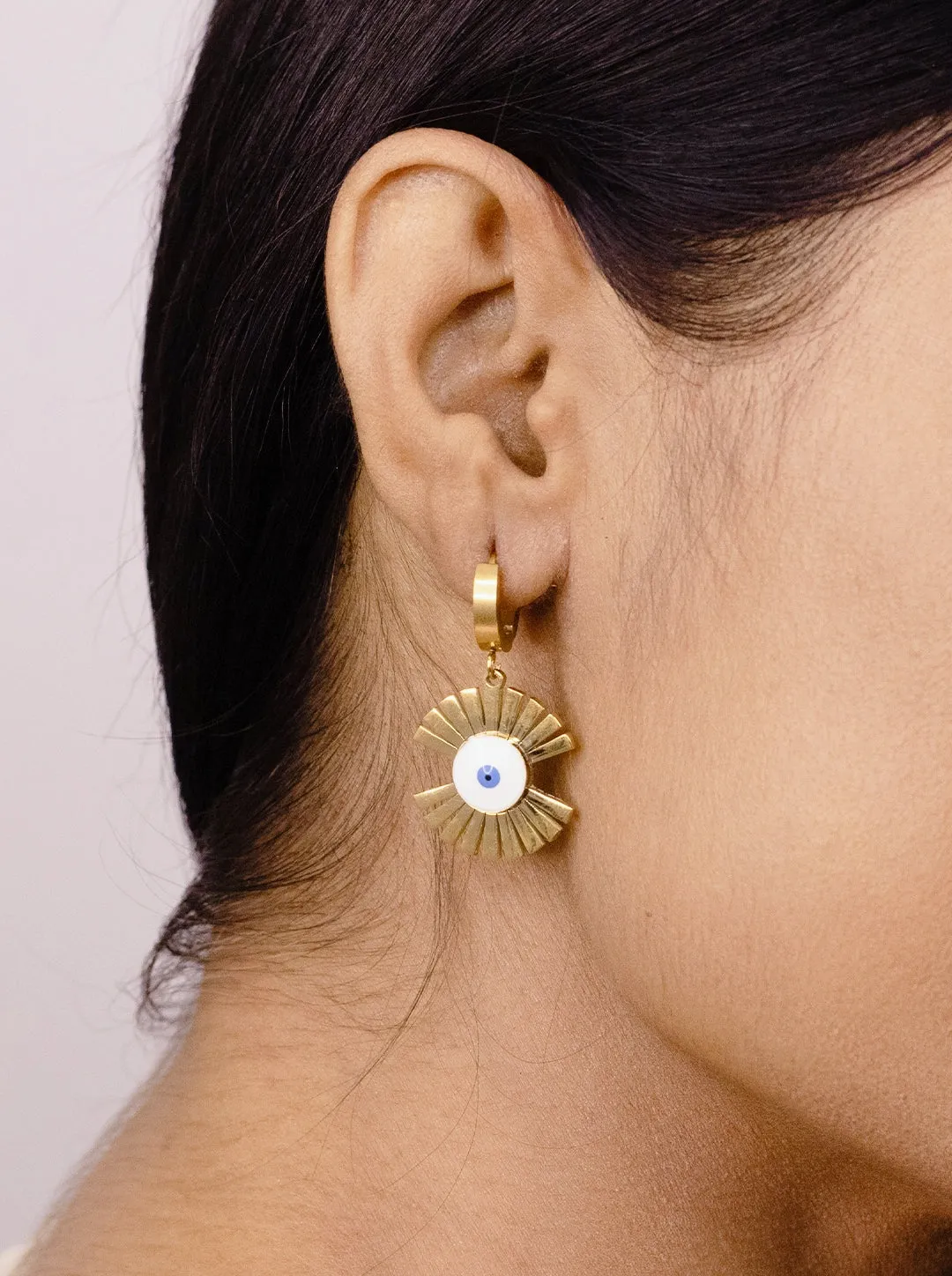 Evil Eye Ornaio 18K Gold Plated Anti-Tarnish Earrings