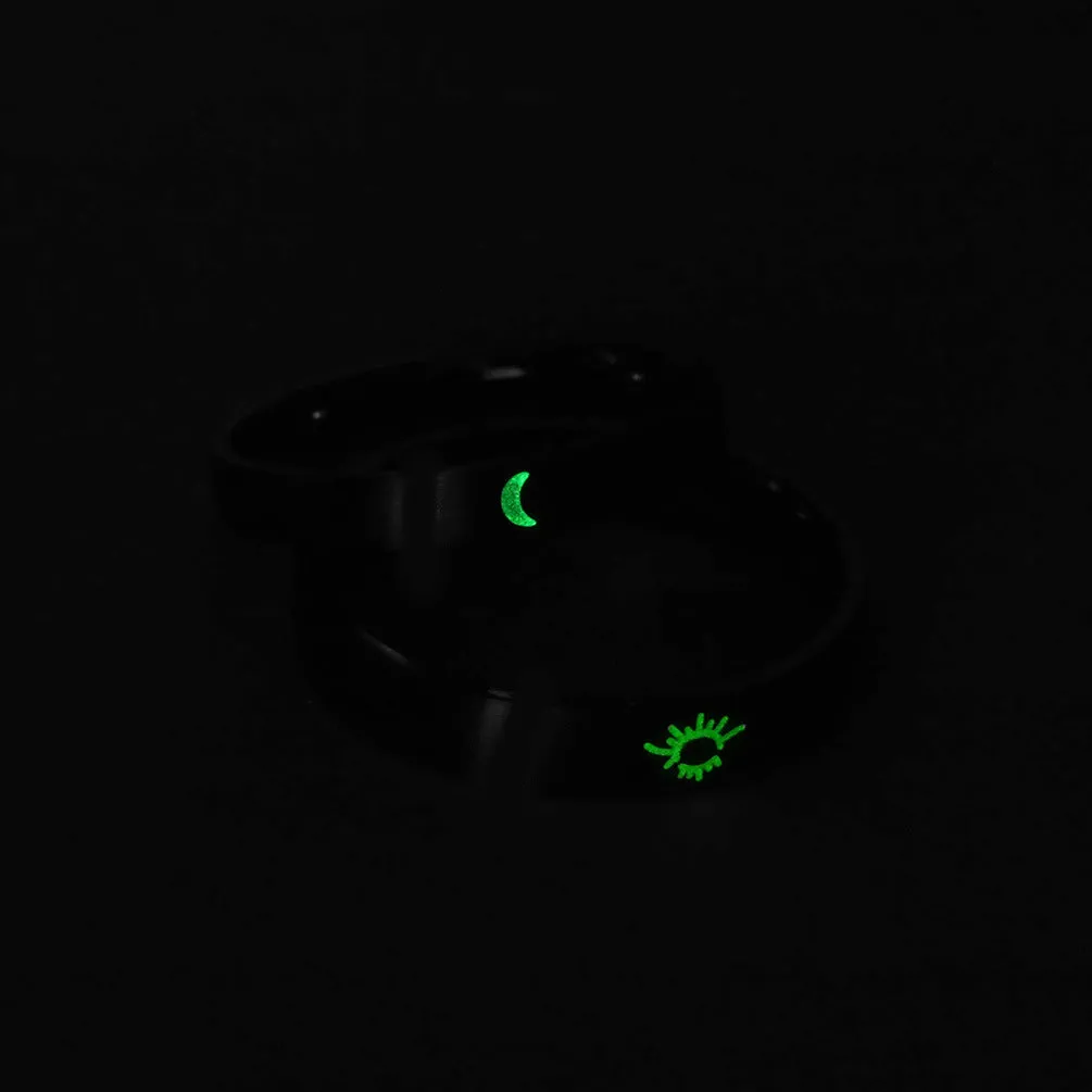 Glow in Dark Sun and Moon Couple Rings Set