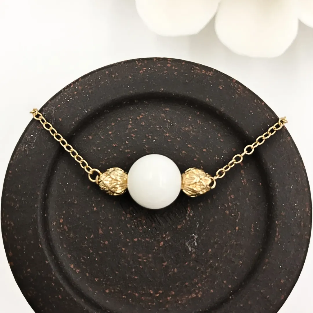 Gold Lotus Tridacna Necklace