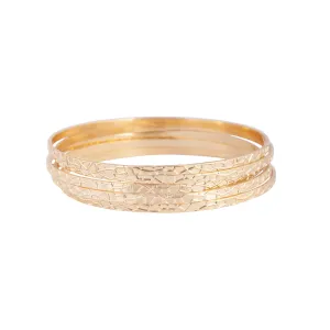 Gold Textured 5 Bangle Pack