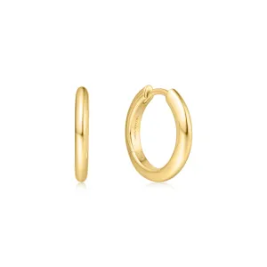 Gold Tube Small Huggie Hoop Earrings