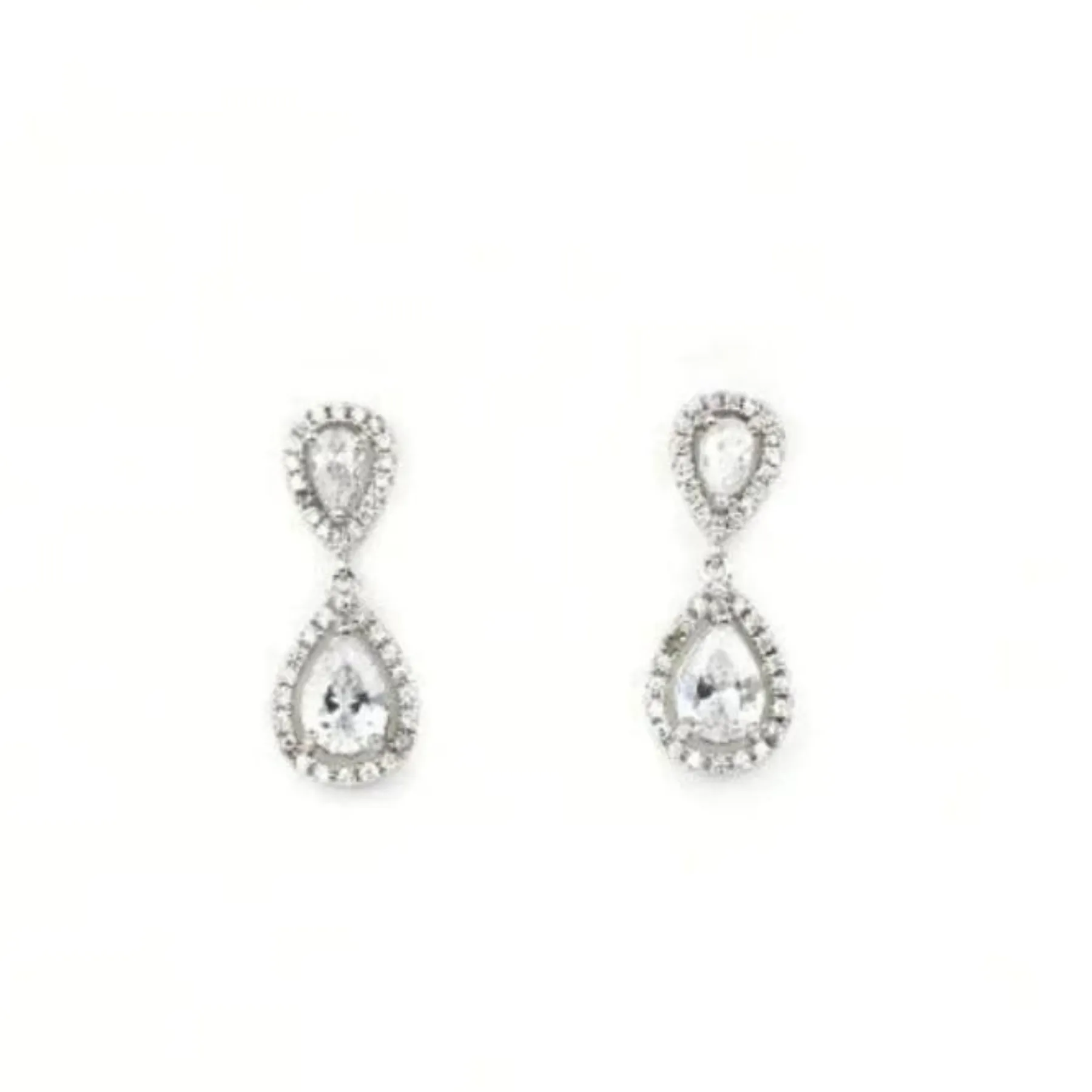 Grace - Modern Crystal Teardrop Bridal Earrings