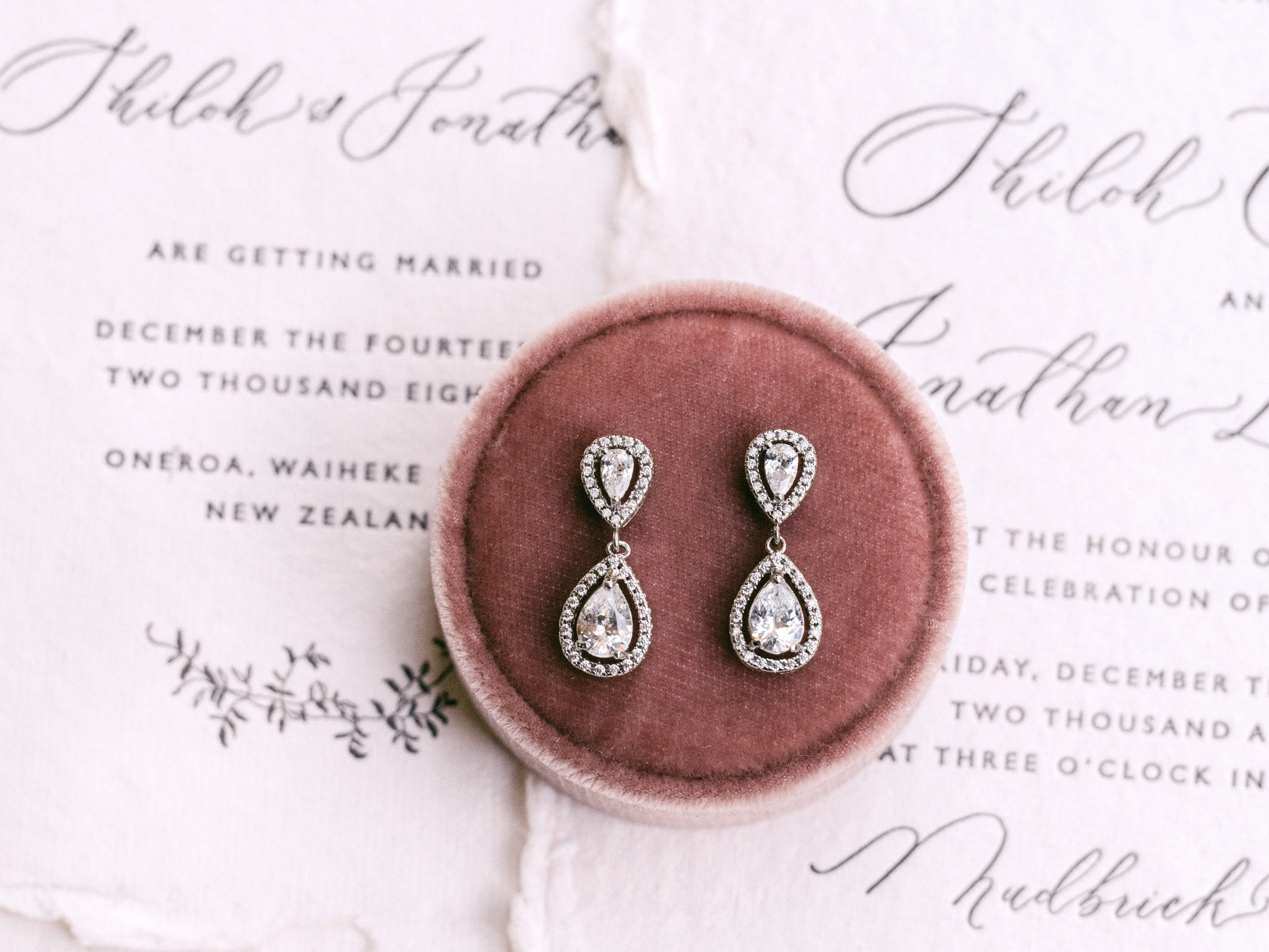 Grace - Modern Crystal Teardrop Bridal Earrings