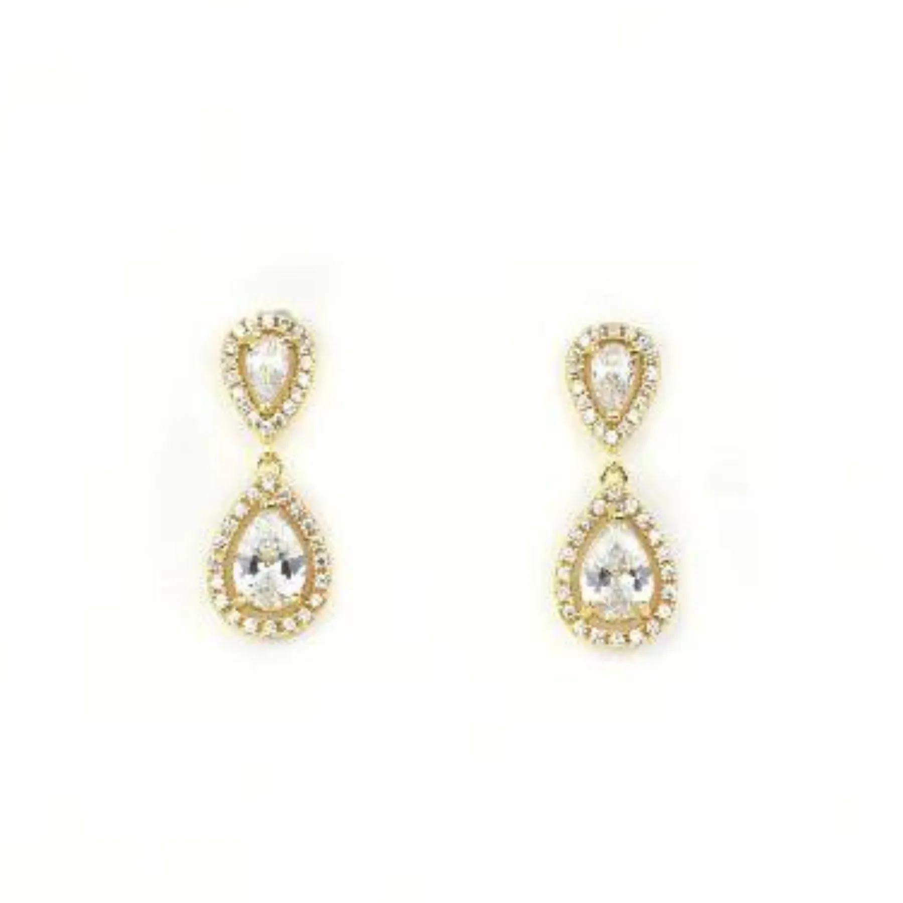 Grace - Modern Crystal Teardrop Bridal Earrings