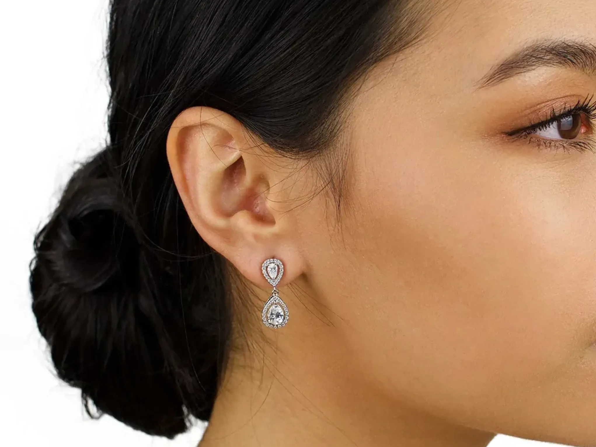 Grace - Modern Crystal Teardrop Bridal Earrings