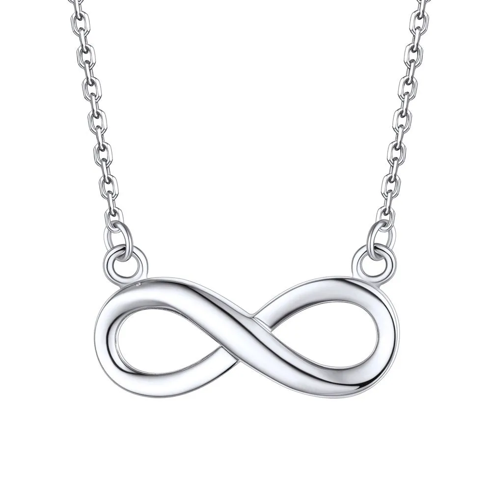 Infinity Pendant Necklace Sterling Silver Chain Necklace for Women Girls Eternity Love Infinity Jewelry for Mom Wife Daughter