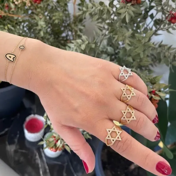 Jewish Star of David CZ Ring