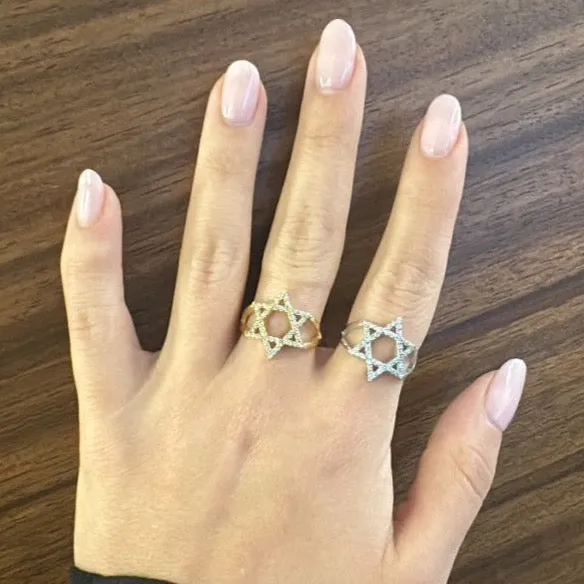 Jewish Star of David CZ Ring