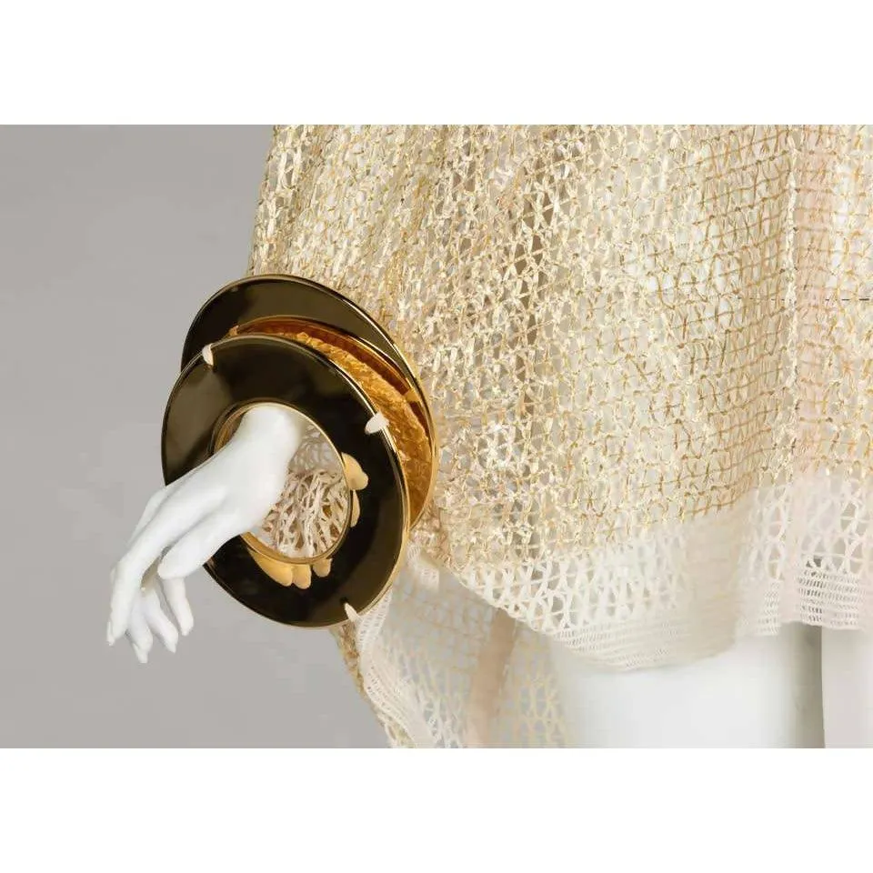 JUNYA WATANABE 2016 Open Knit Gold Bracelet Top | Size L