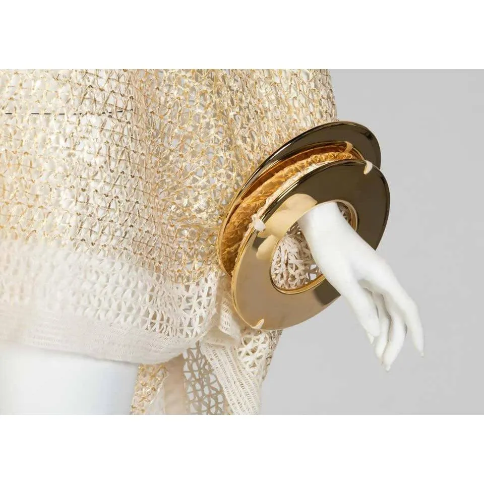 JUNYA WATANABE 2016 Open Knit Gold Bracelet Top | Size L